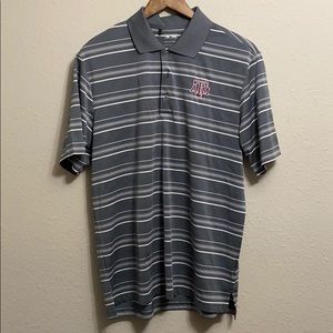 Adidas Puremotion Gray Horizontal Stripped Polo